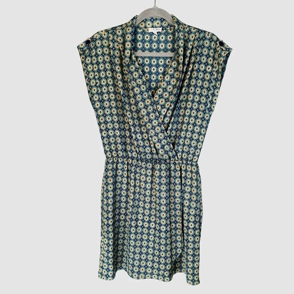 Maison Jules Green and Blue Mini Dress Size Medium - Picture 1 of 7